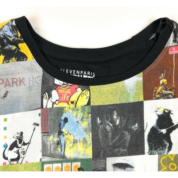 Eleven Paris Brandalised Collage Life Is A Joke Medium Crew Neck Tee T-Shirt - Picture 4 of 9